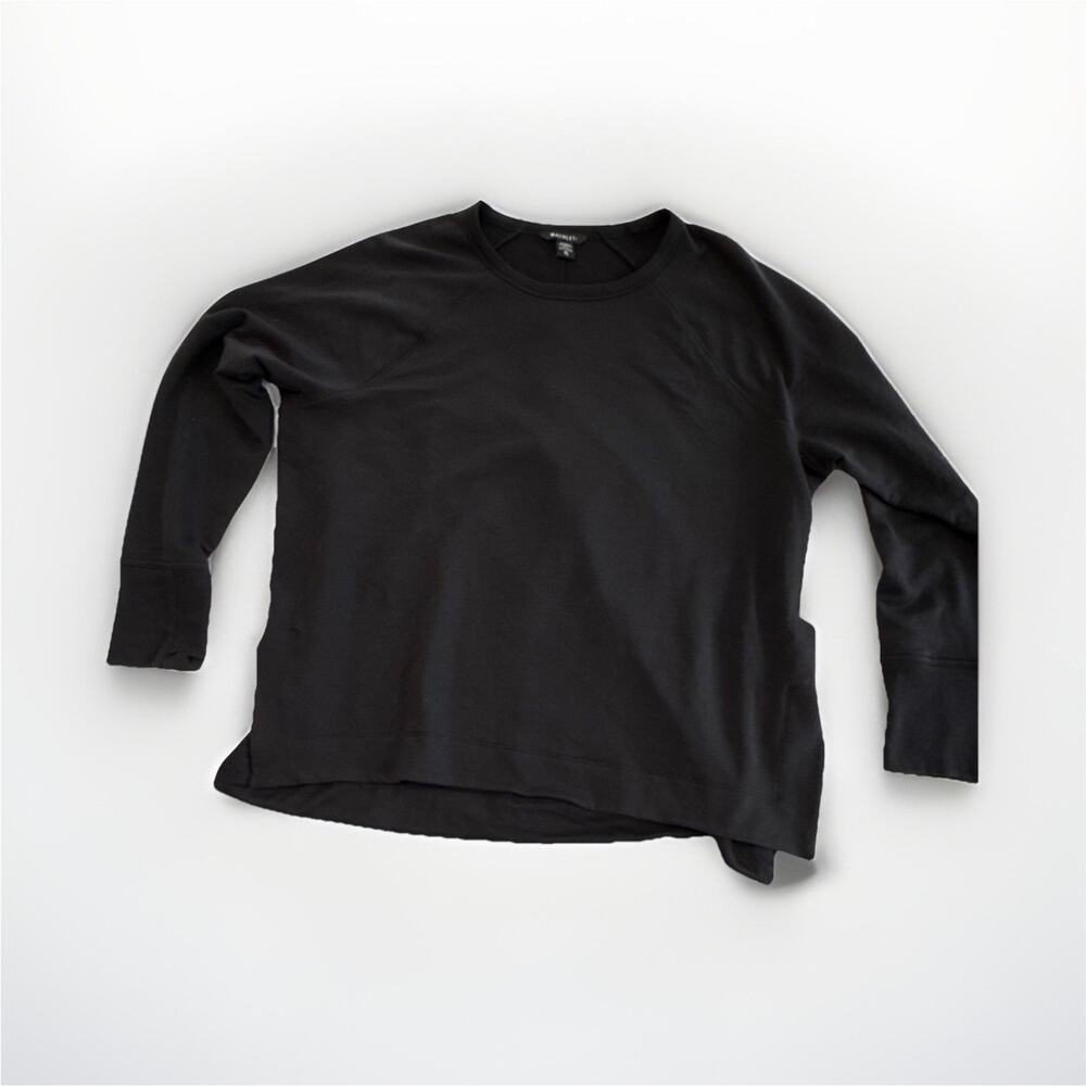 Athleta Coaster Luxe Recover Pullover Sweatshirt Black XL Women Crew Neck